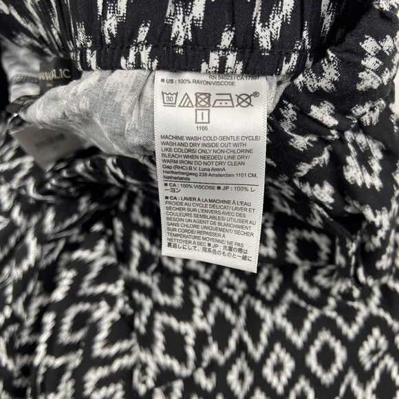 Banana Republic Diamond Print Pull-On Lightweight Pants Women's Black Size XS NW - Picture 5 of 7